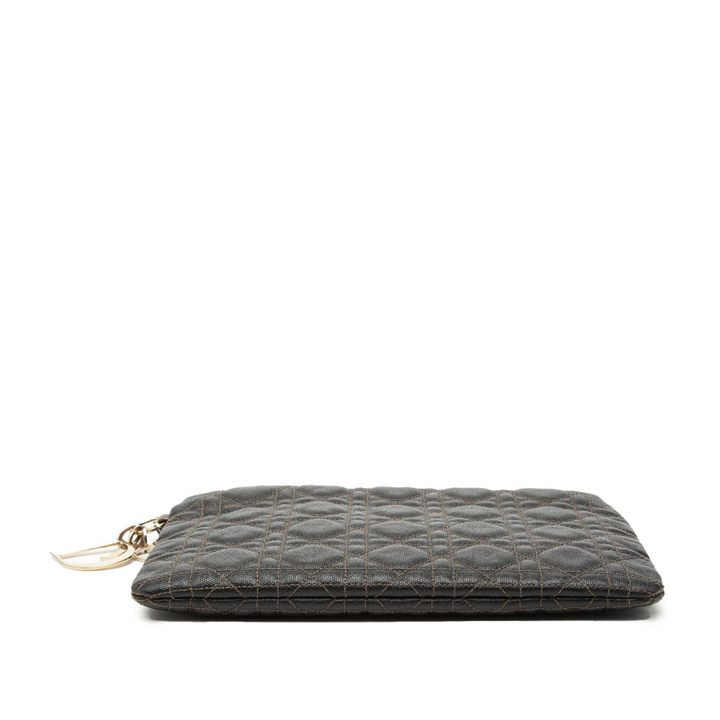 Dior Coated Canvas Cannage Lady Dior Panarea Clutch