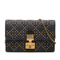 Dior Denim Cannage Studded DiorAddict Wallet on Chain
