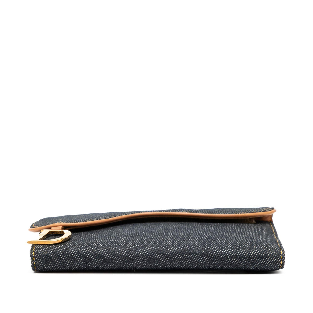 Dior Denim Saddle Trifold Continental Wallet