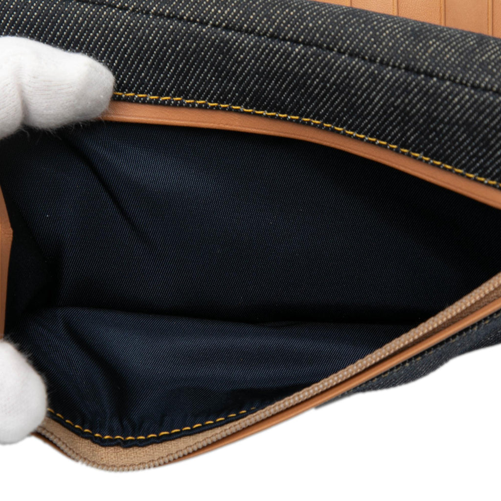 Dior Denim Saddle Trifold Continental Wallet