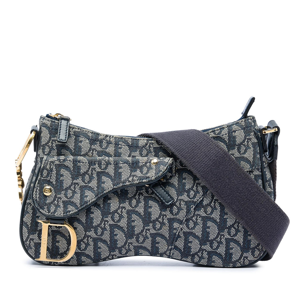 Dior Diorissimo Trotter Canvas Double Saddle Crossbody