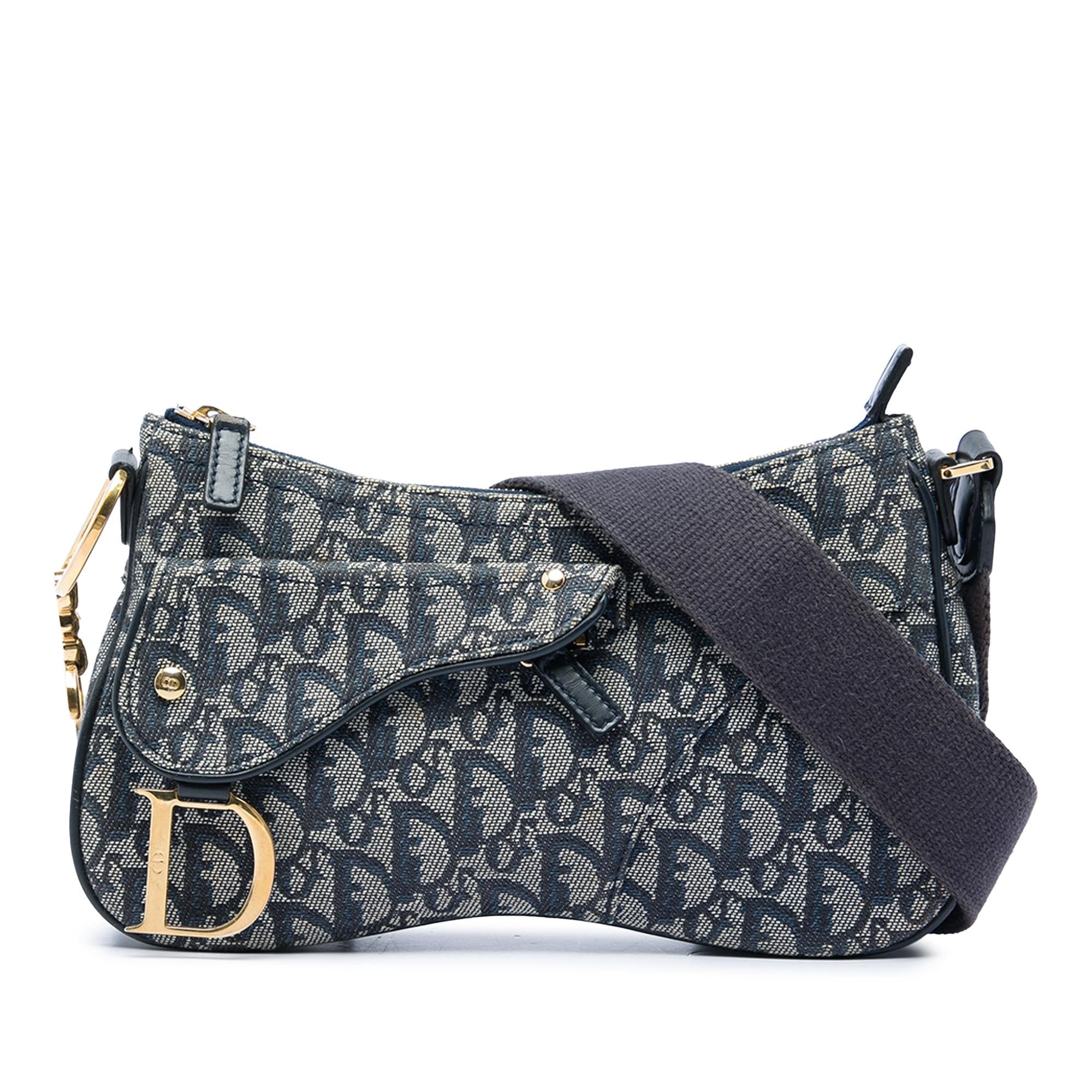 Dior Diorissimo Trotter Canvas Double Saddle Crossbody