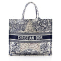 Dior Embroidered Canvas Around the World Large Book Tote