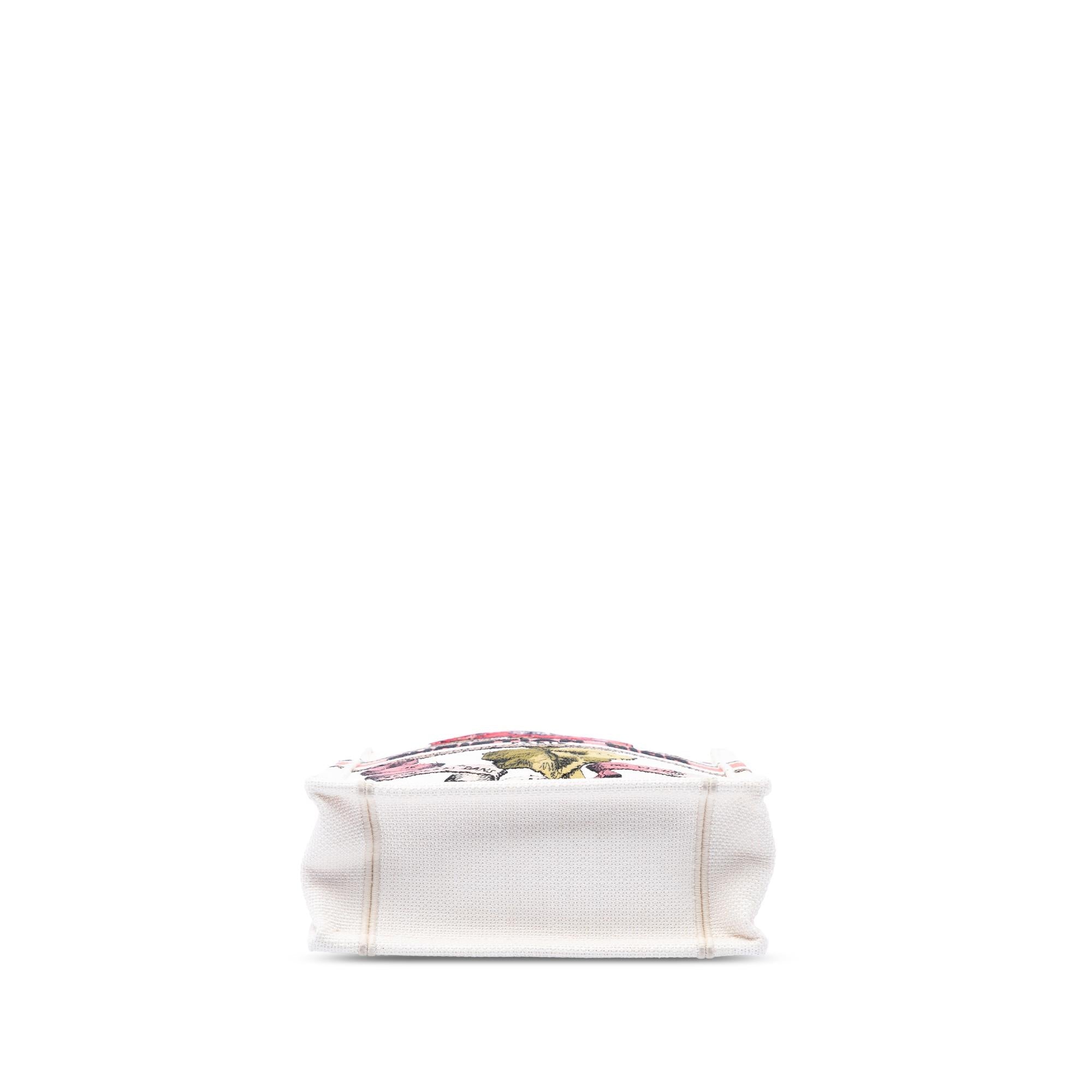 Dior Embroidered Canvas Fleurs Bibliques Vertical Book Tote