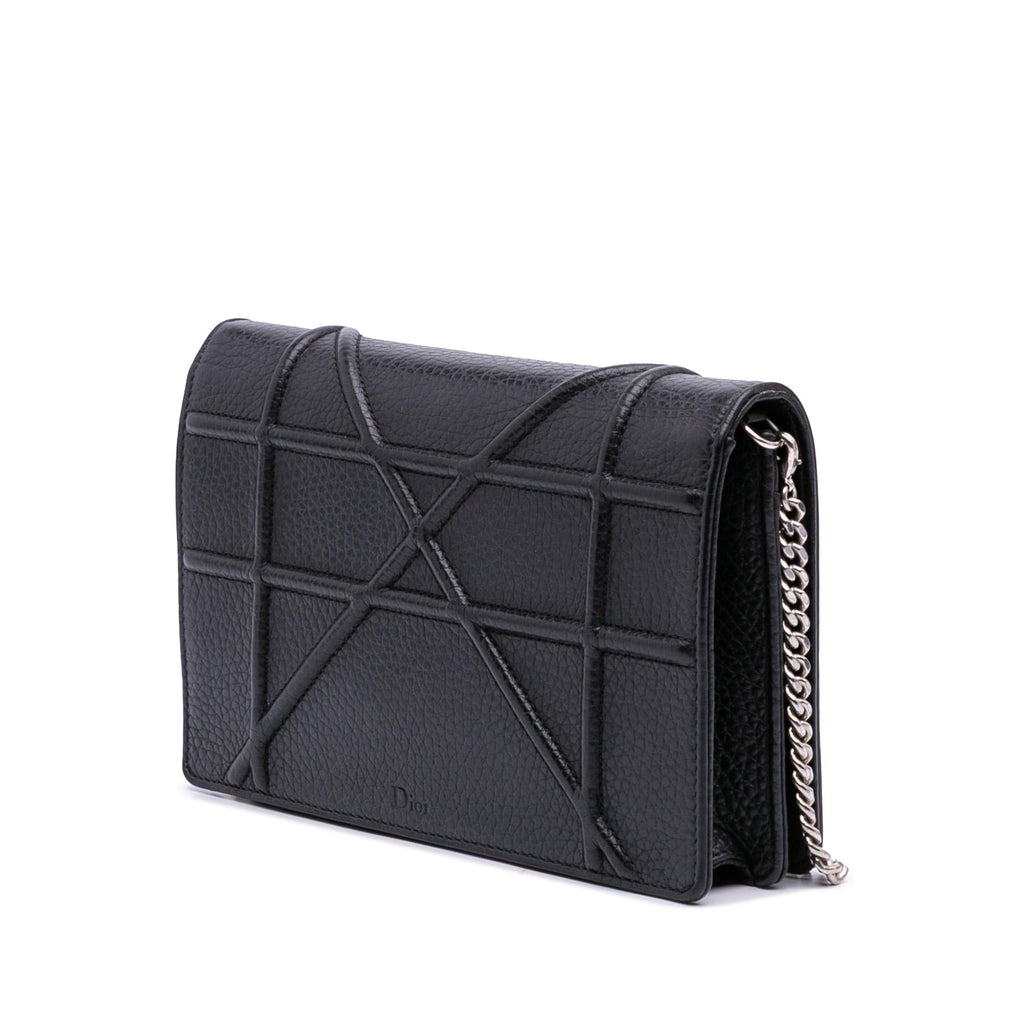 Dior Grained Calfskin Diorama Wallet on Chain