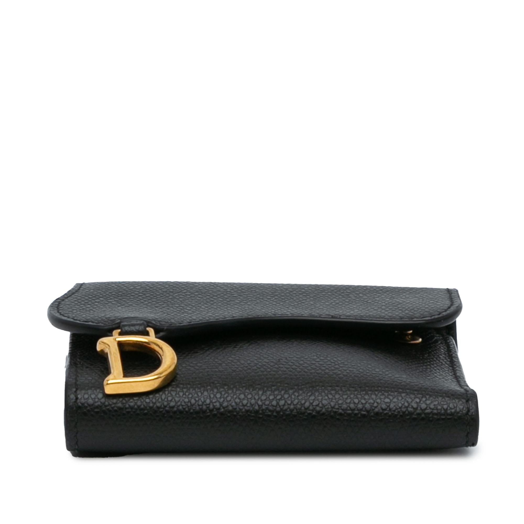 Dior Grained Calfskin Saddle Lotus Wallet