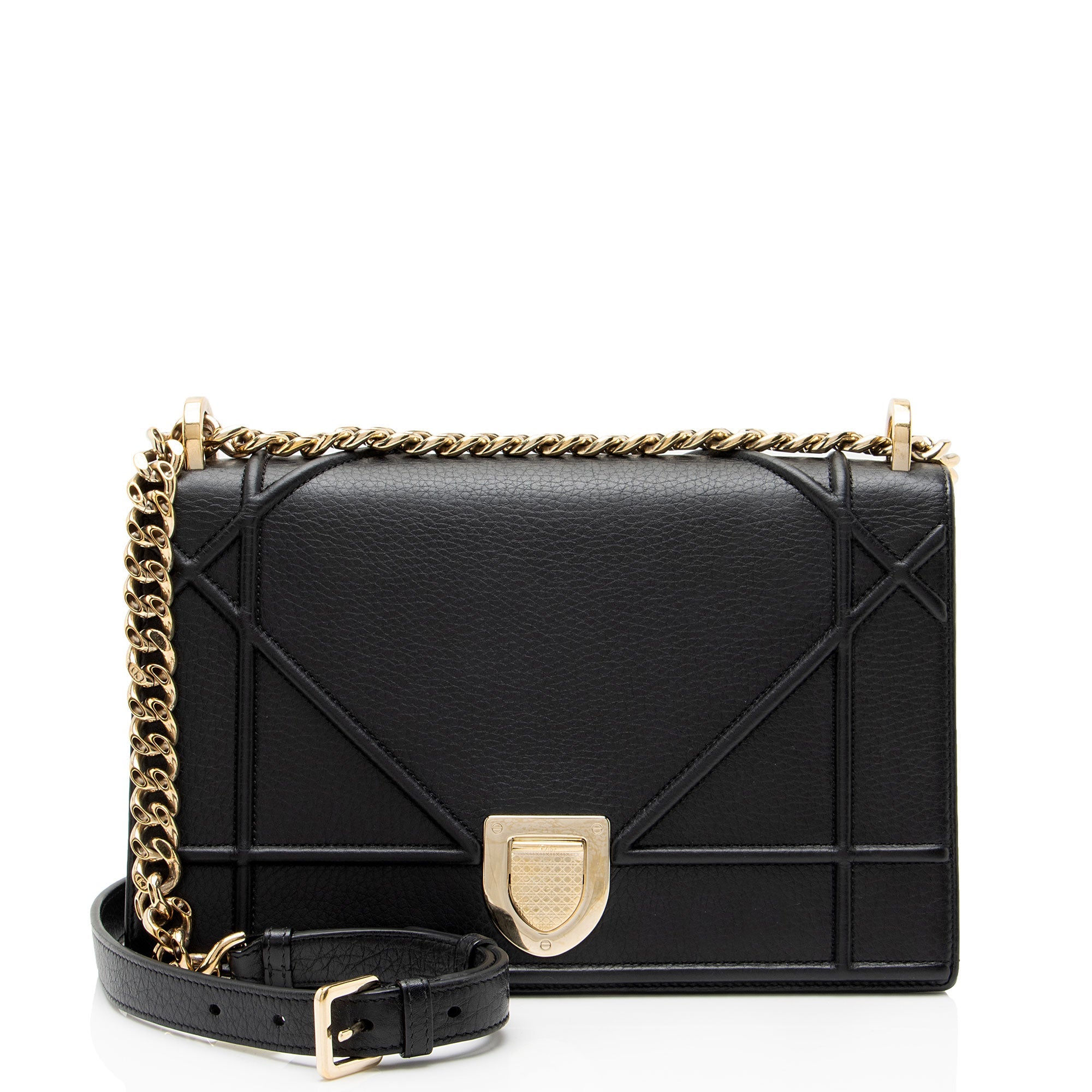 Dior Grained Leather Diorama Medium Shoulder Bag