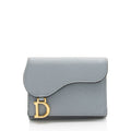 Dior Grained Leather Saddle Trifold Medium Wallet