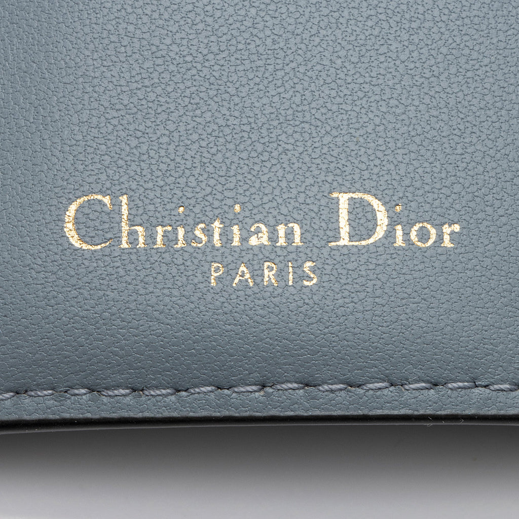 Dior Grained Leather Saddle Trifold Medium Wallet