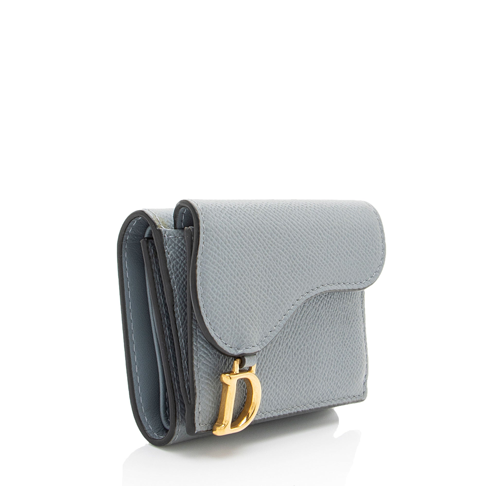 Dior Grained Leather Saddle Trifold Medium Wallet