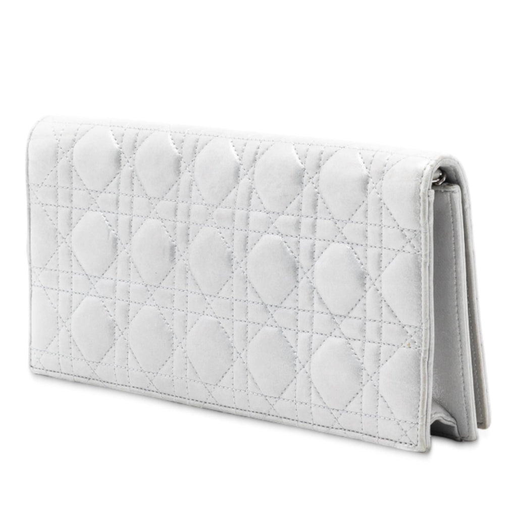 Dior Iridescent Lambskin Cannage Lady Dior Convertible Clutch