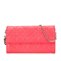 Dior Lambskin Cannage Lady Dior Wallet On Chain