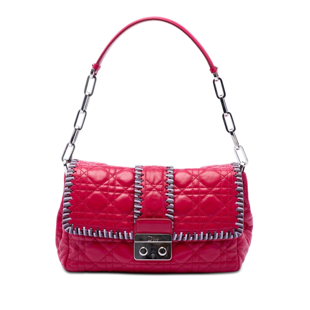 Dior Lambskin Cannage New Lock Whipstitch Chain Flap