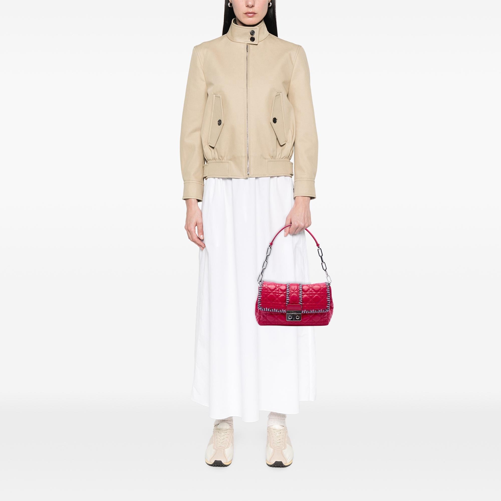 Dior Lambskin Cannage New Lock Whipstitch Chain Flap