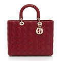 Dior Lambskin Lady Dior Large Tote (SHF-QajY9m)