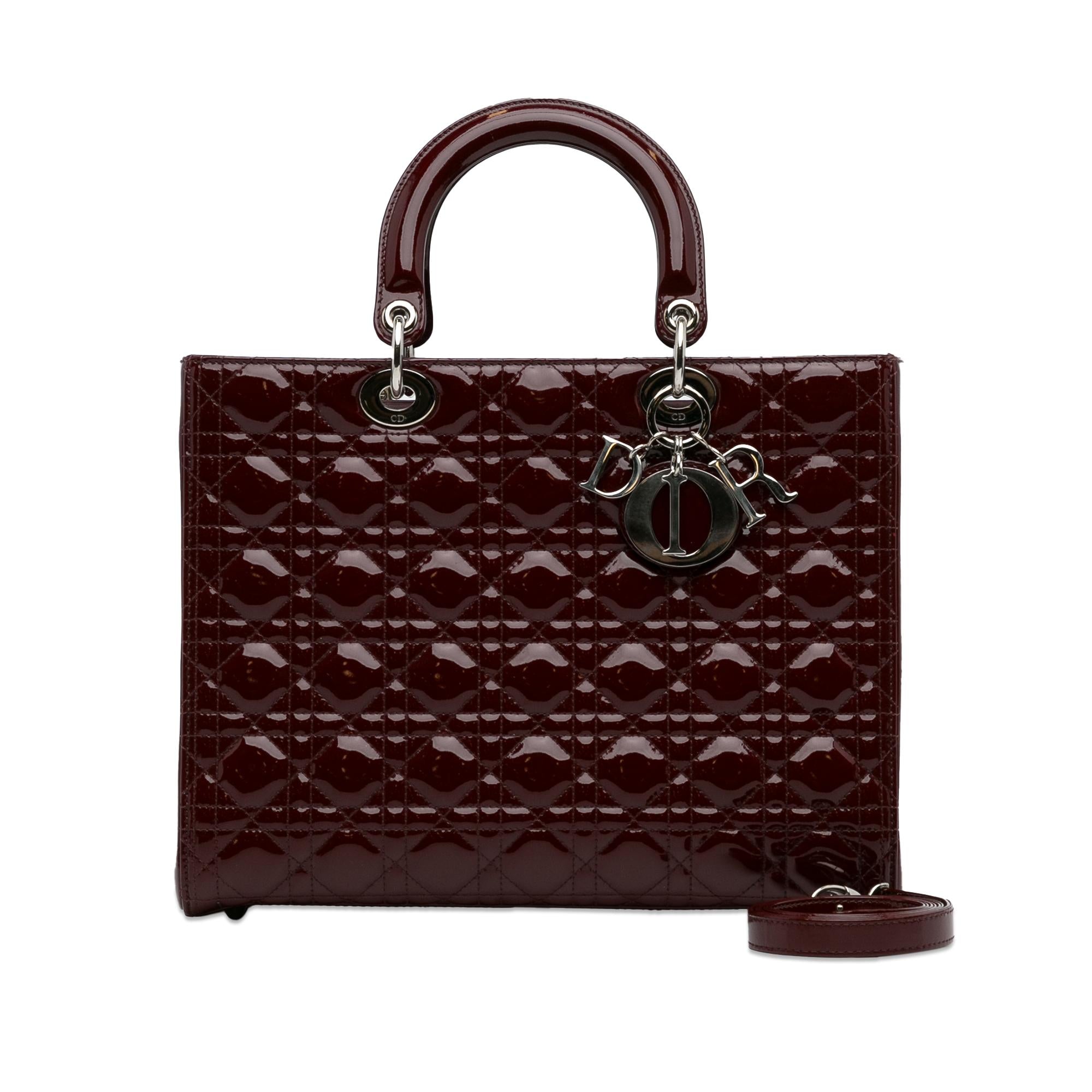 Dior Large Cannage Patent Lady Dior (SHG-P4TbsK)