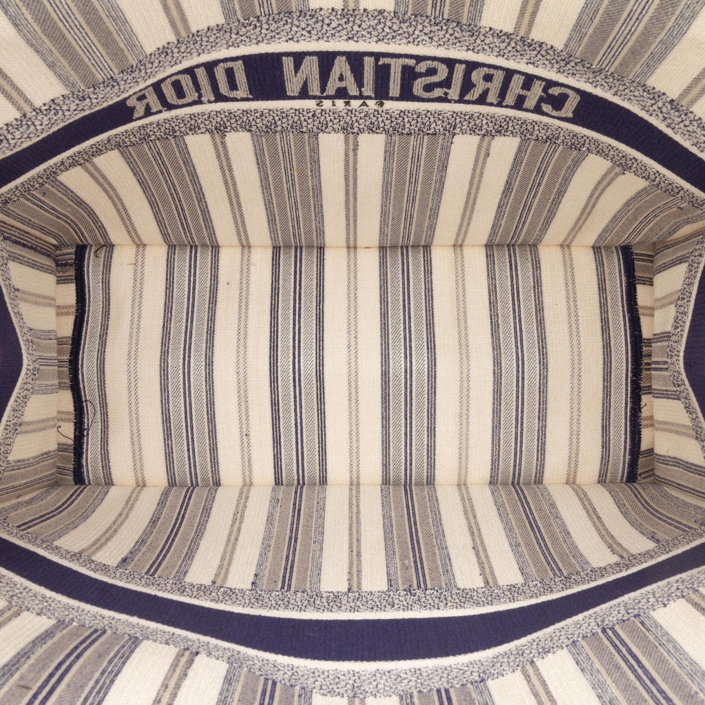 Dior Large Canvas Striped Book Tote