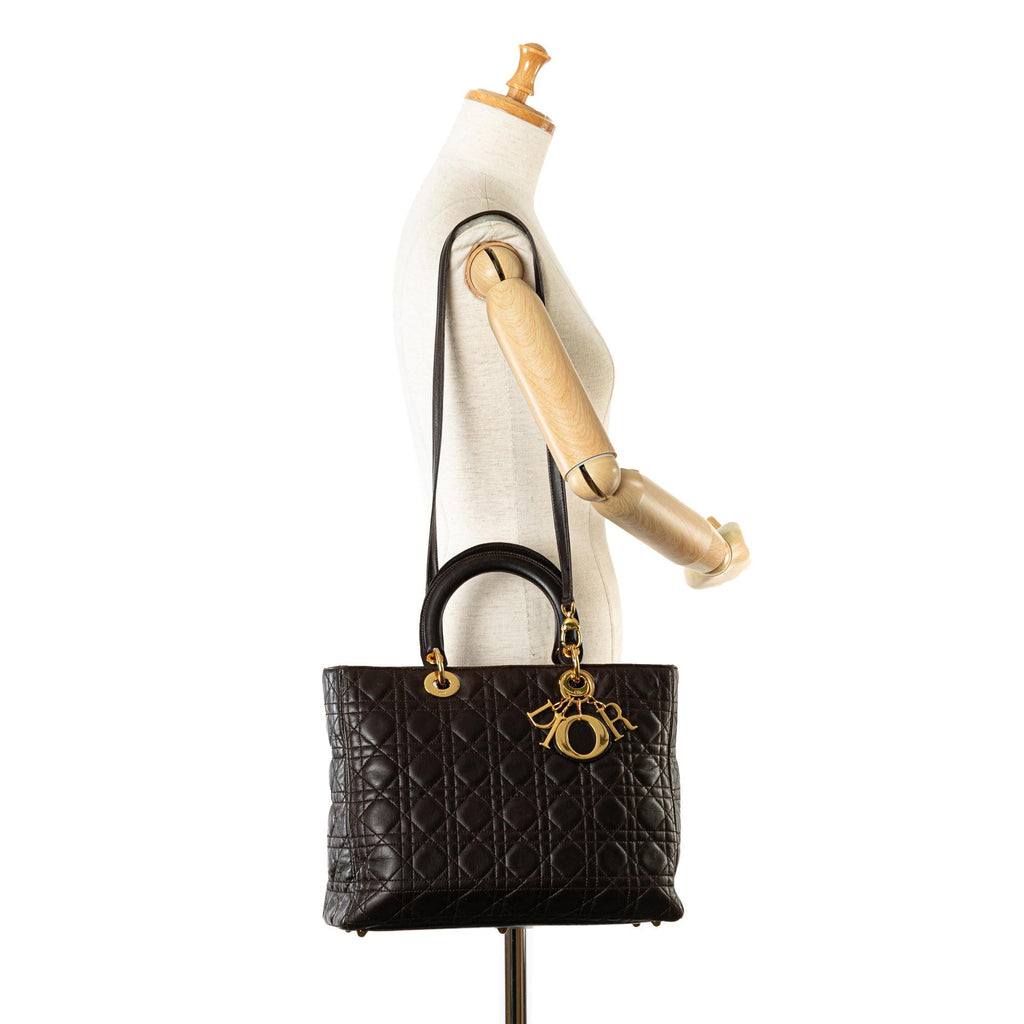 Dior Large Lambskin Cannage Lady Dior (SHG-cx7OVd)