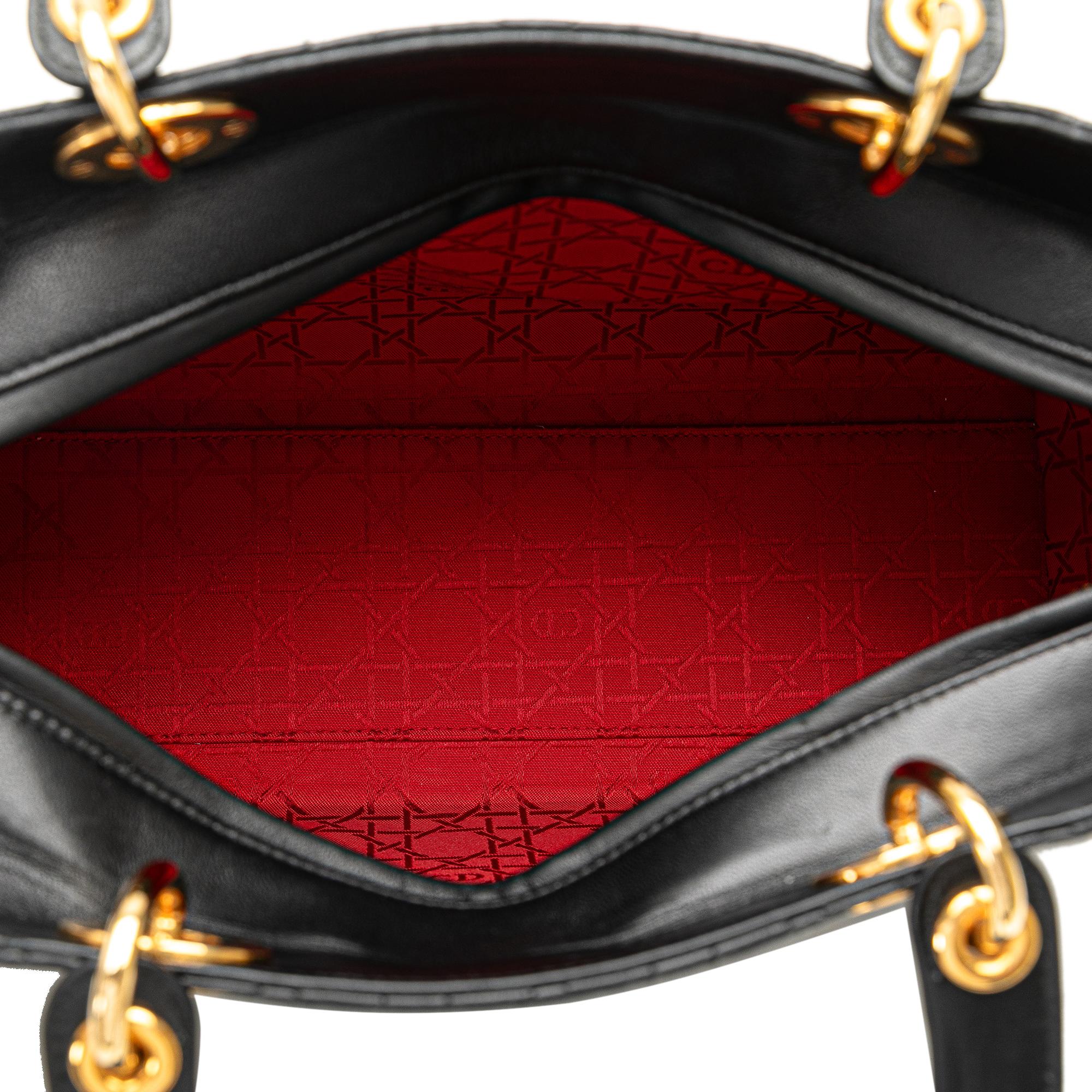 Dior Large Lambskin Cannage Lady Dior (SHG-12hNSl)