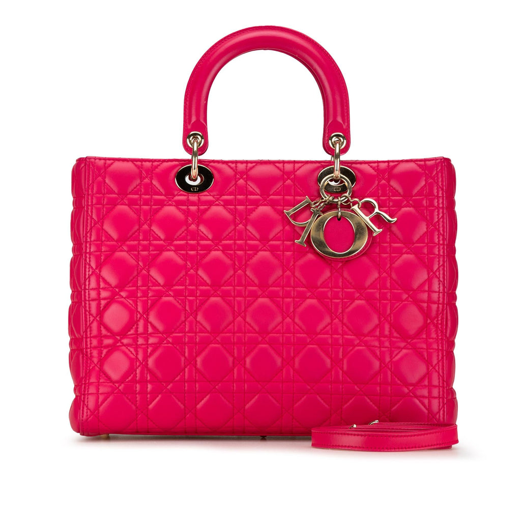 Dior Large Lambskin Cannage Lady Dior (SHG-7kJLTT)