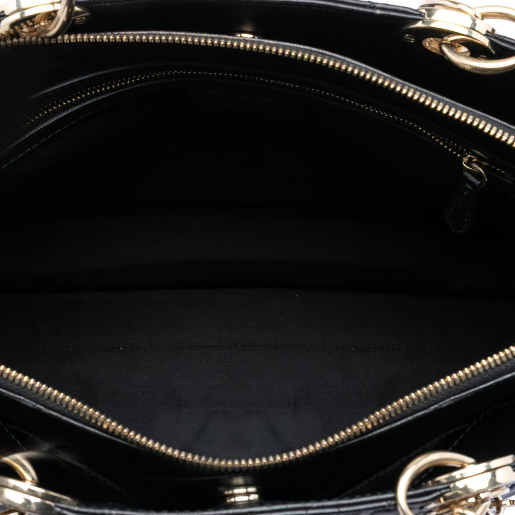 Dior Large Lambskin Cannage Soft Zipped Lady Dior Shopping Tote
