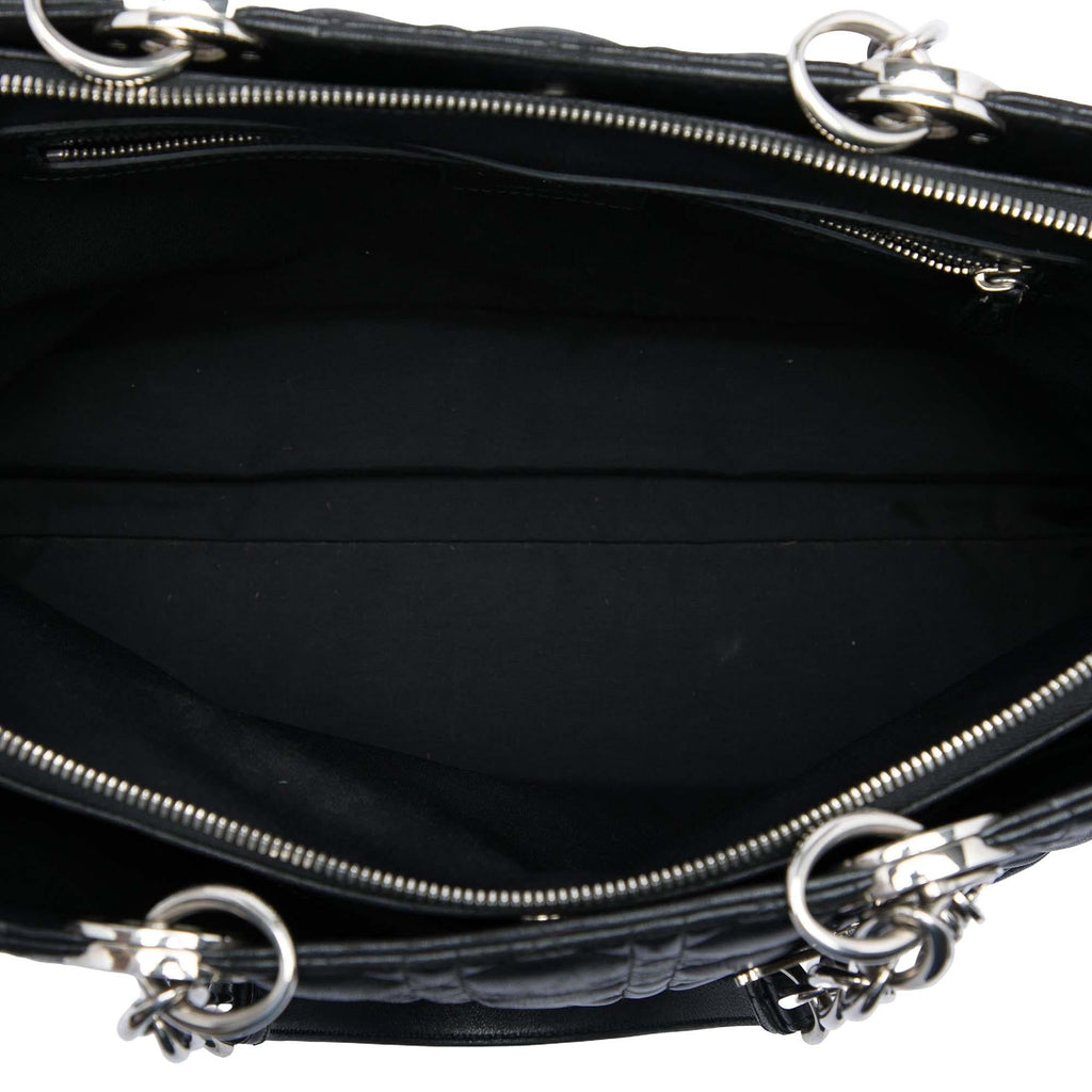 Dior Large Lambskin Cannage Soft Zipped Lady Dior Shopping Tote