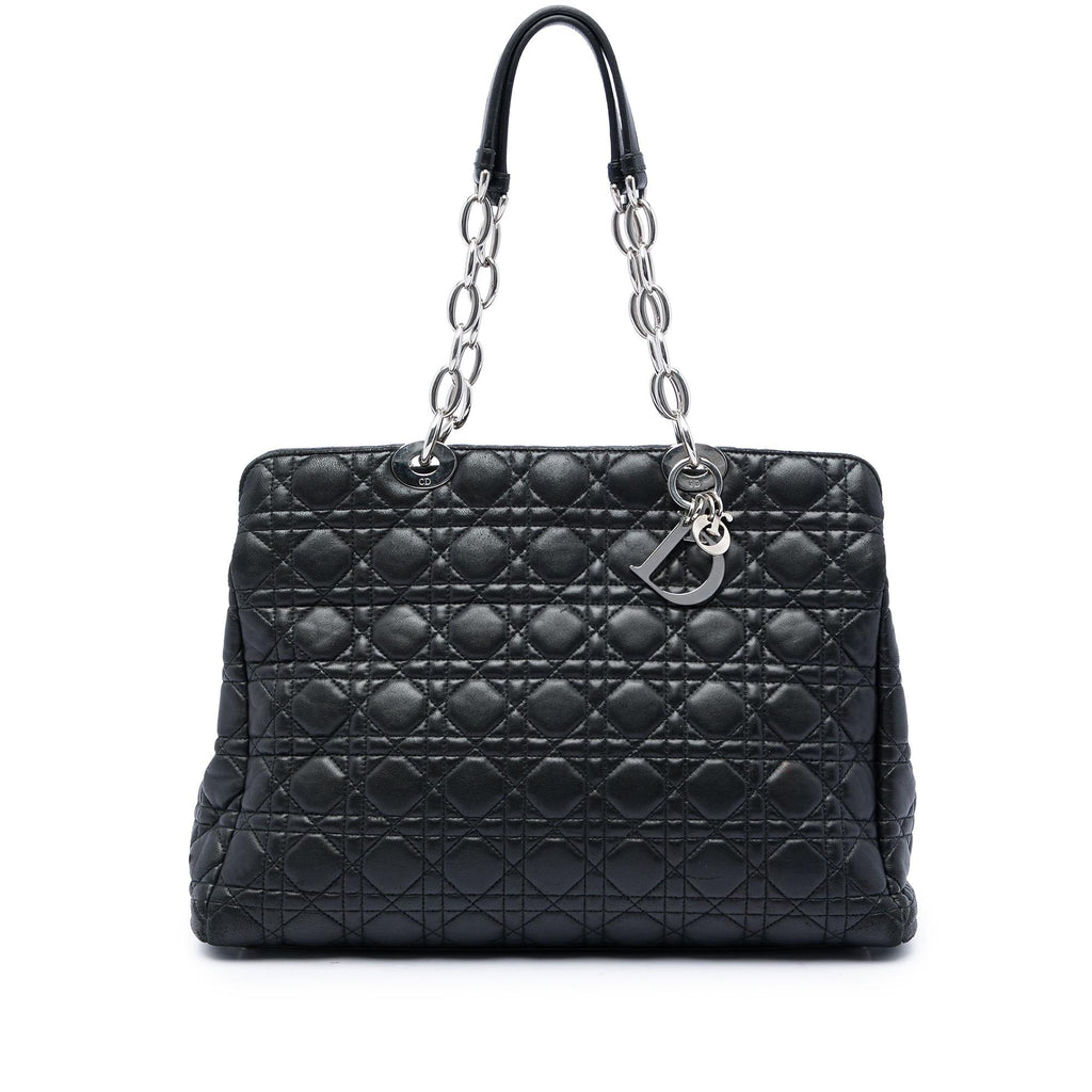 Dior Large Lambskin Cannage Soft Zipped Lady Dior Shopping Tote