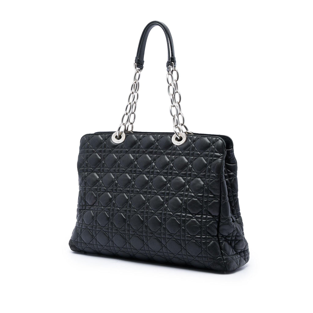 Dior Large Lambskin Cannage Soft Zipped Lady Dior Shopping Tote