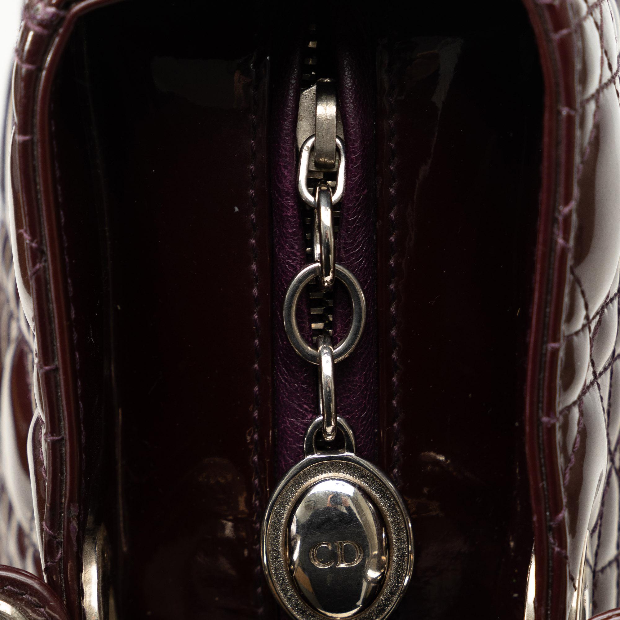 Dior Large Patent Cannage Lady Dior (SHG-LkCHAo)