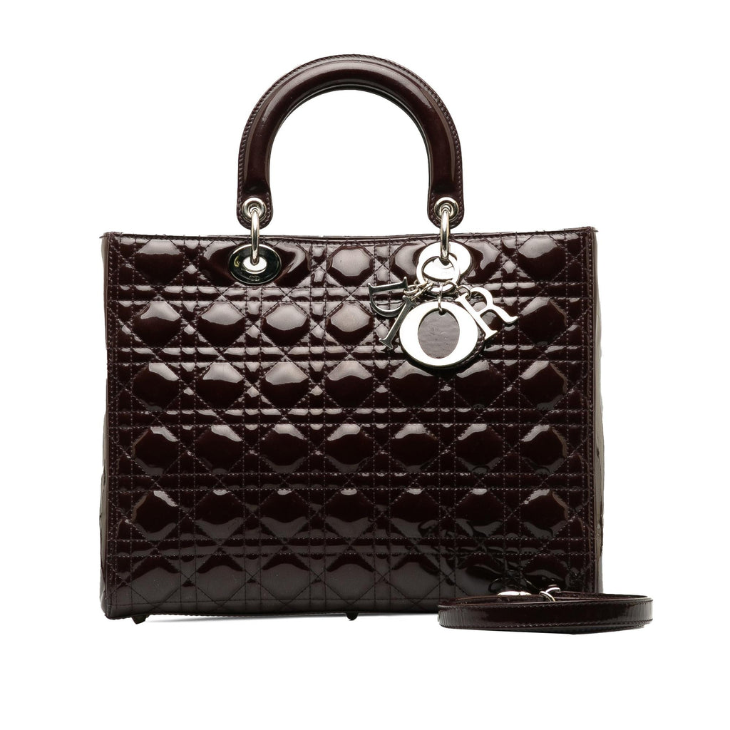 Dior Large Patent Cannage Lady Dior (SHG-LkCHAo)