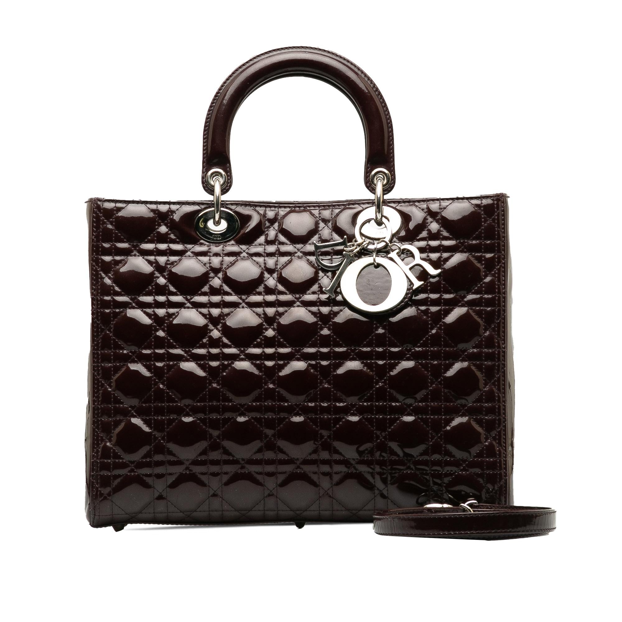 Dior Large Patent Cannage Lady Dior (SHG-LkCHAo)