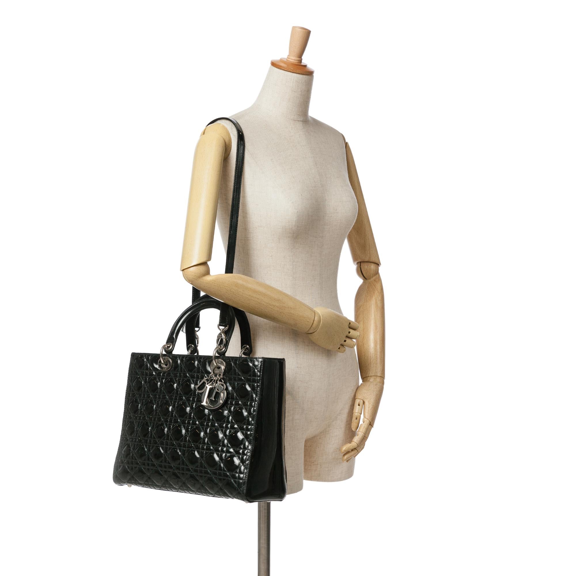 Dior Large Patent Cannage Lady Dior (SHG-IAwgOV)