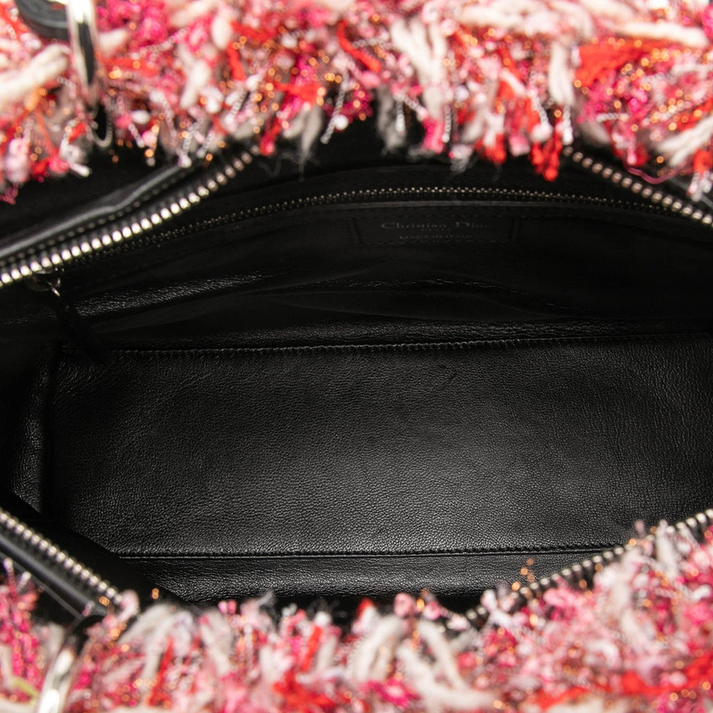 Dior Large Tweed Cannage Fringe Lady Dior