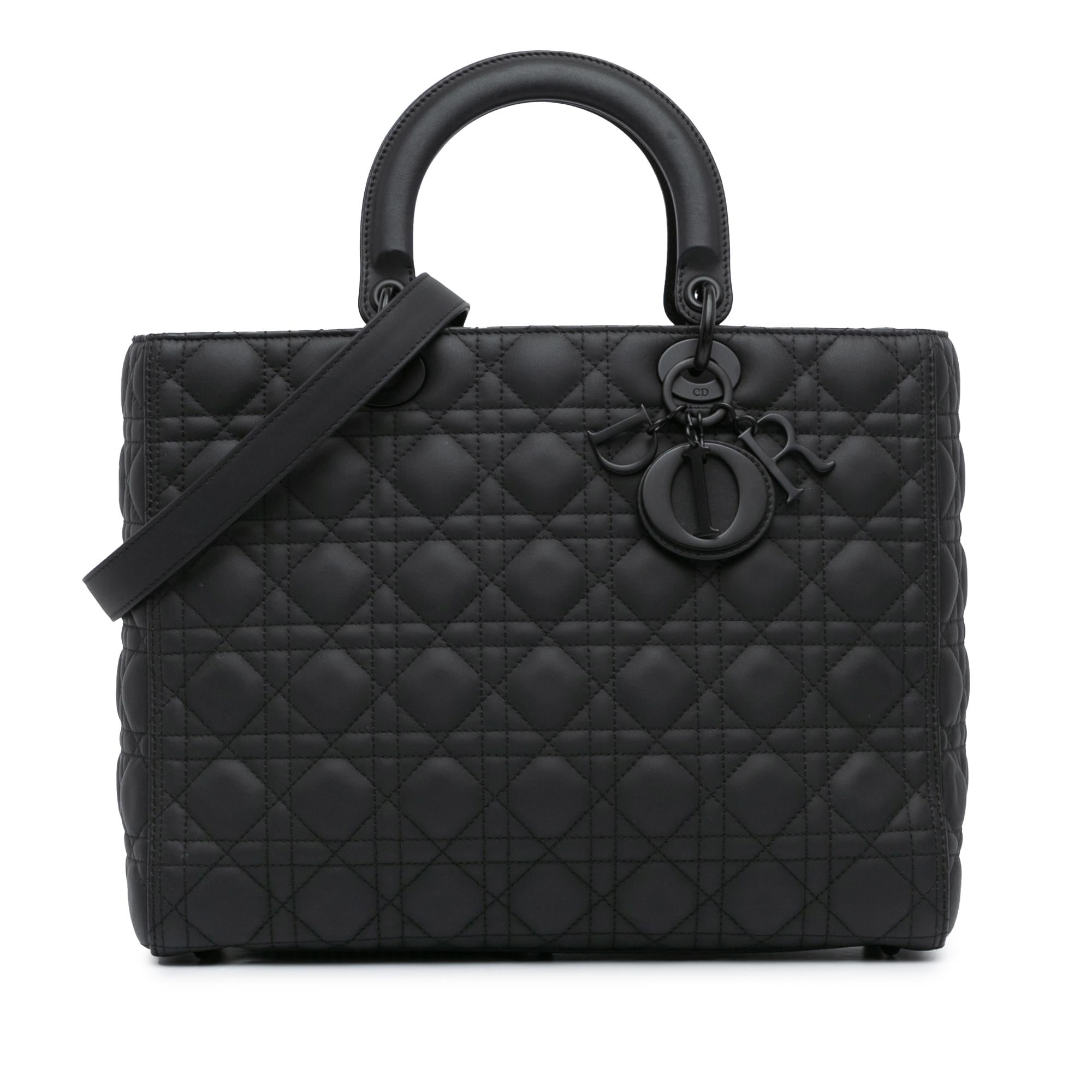Dior Large Ultra Matte Calfskin Cannage Lady Dior (SHG-e5IVhs)