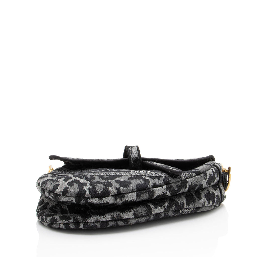 Dior Leopard Canvas Medium Saddle Bag
