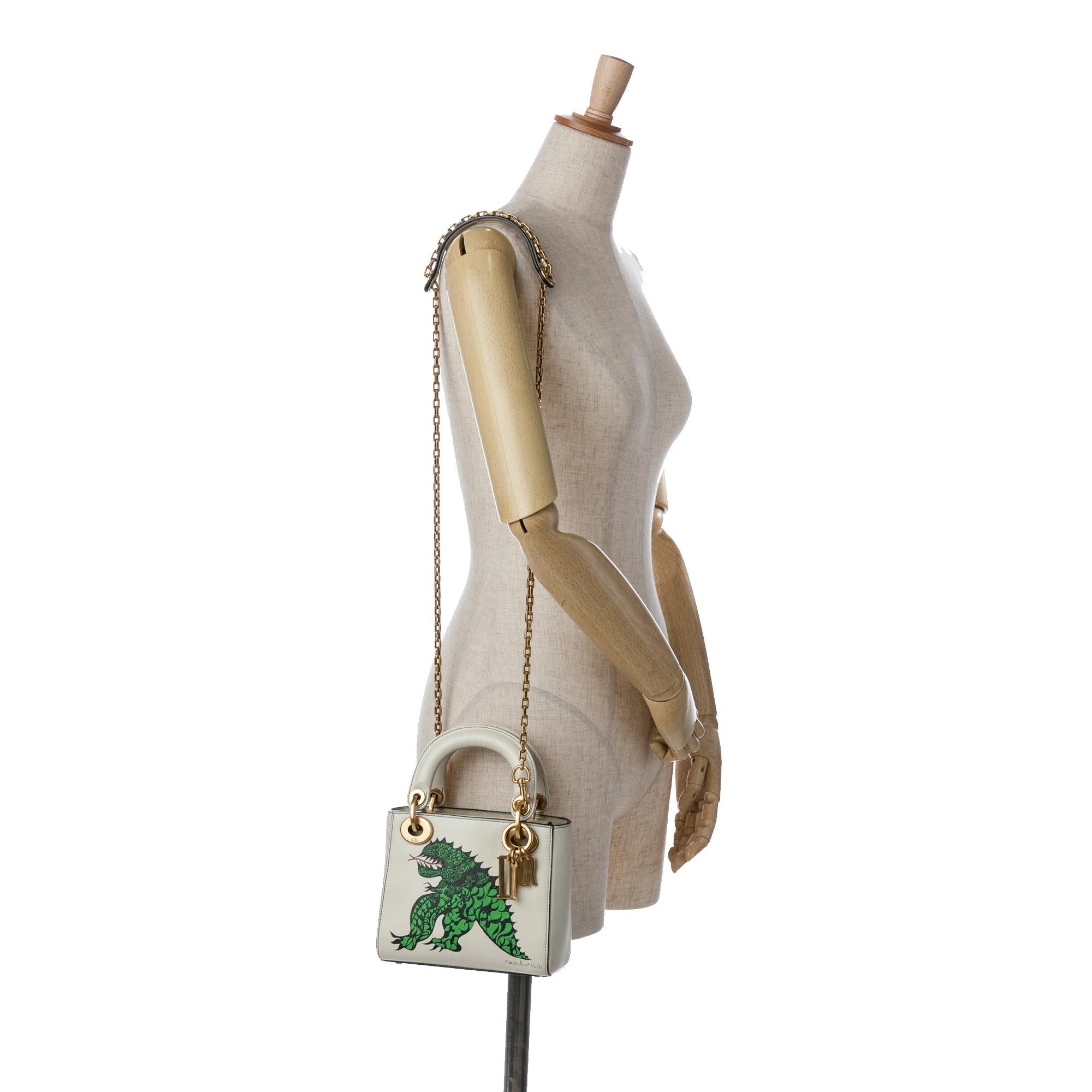 Dior Limited Edition Niki De Saint Phalle Mini Dragon Calfskin Lady Dior (SHG-cPVrsh)