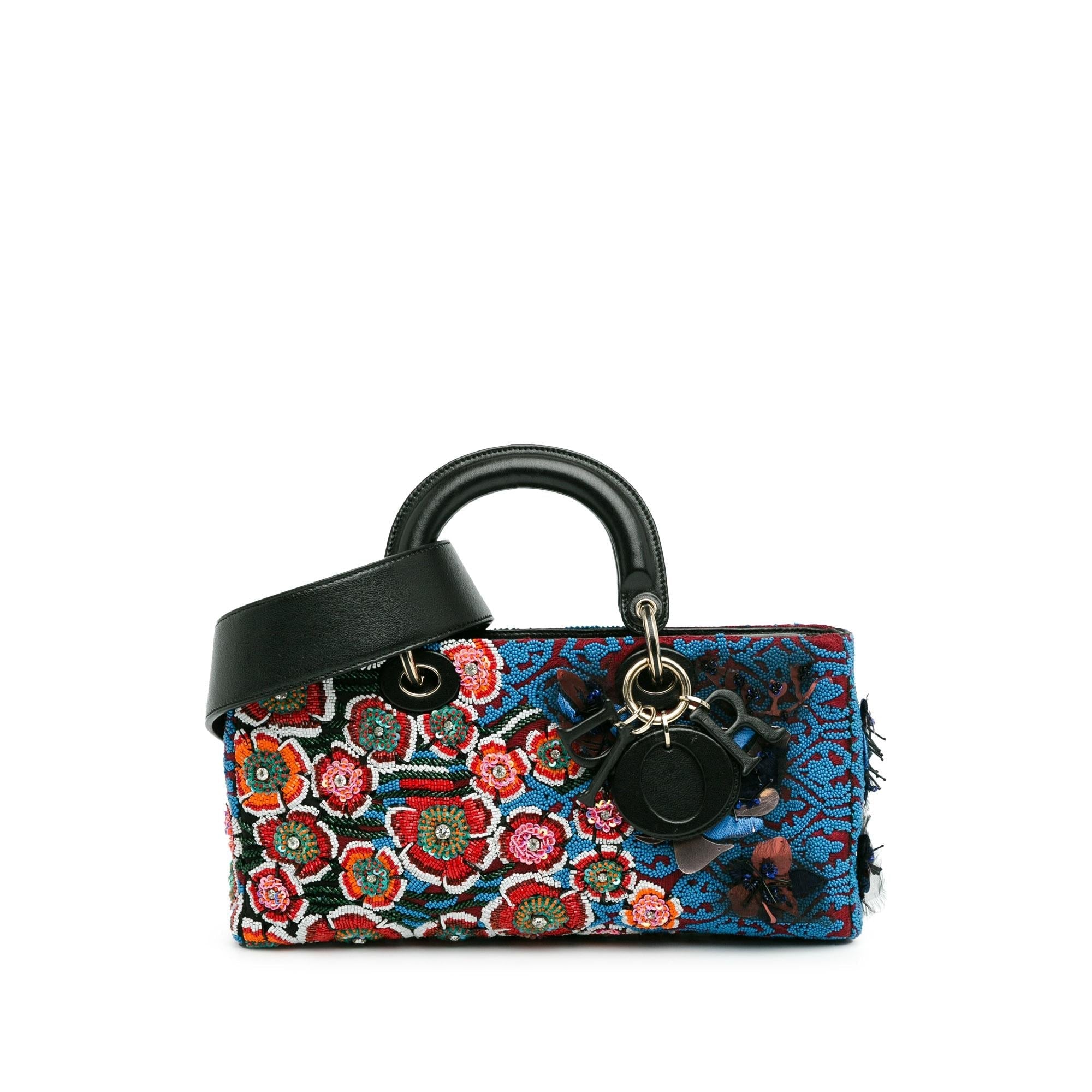 Dior Medium Beaded Ribbon Embroidered Floral Lady D Joy