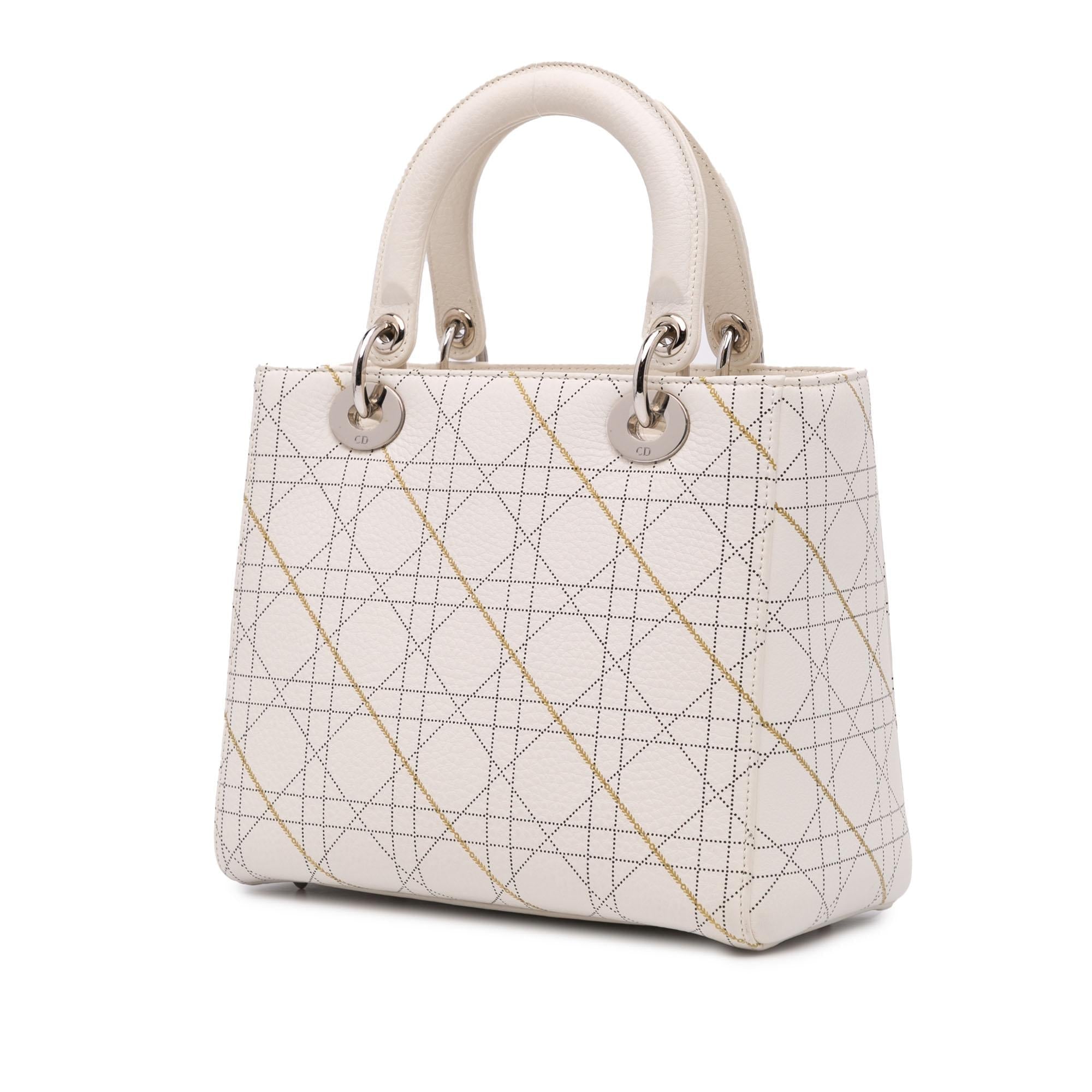 Dior Medium Calfskin Cannage Print Lady Dior