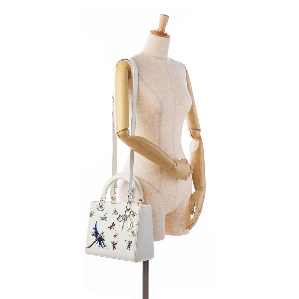 Dior Medium Calfskin Dragonfly Embellished Lady Dior (SHG-XVLoP4)