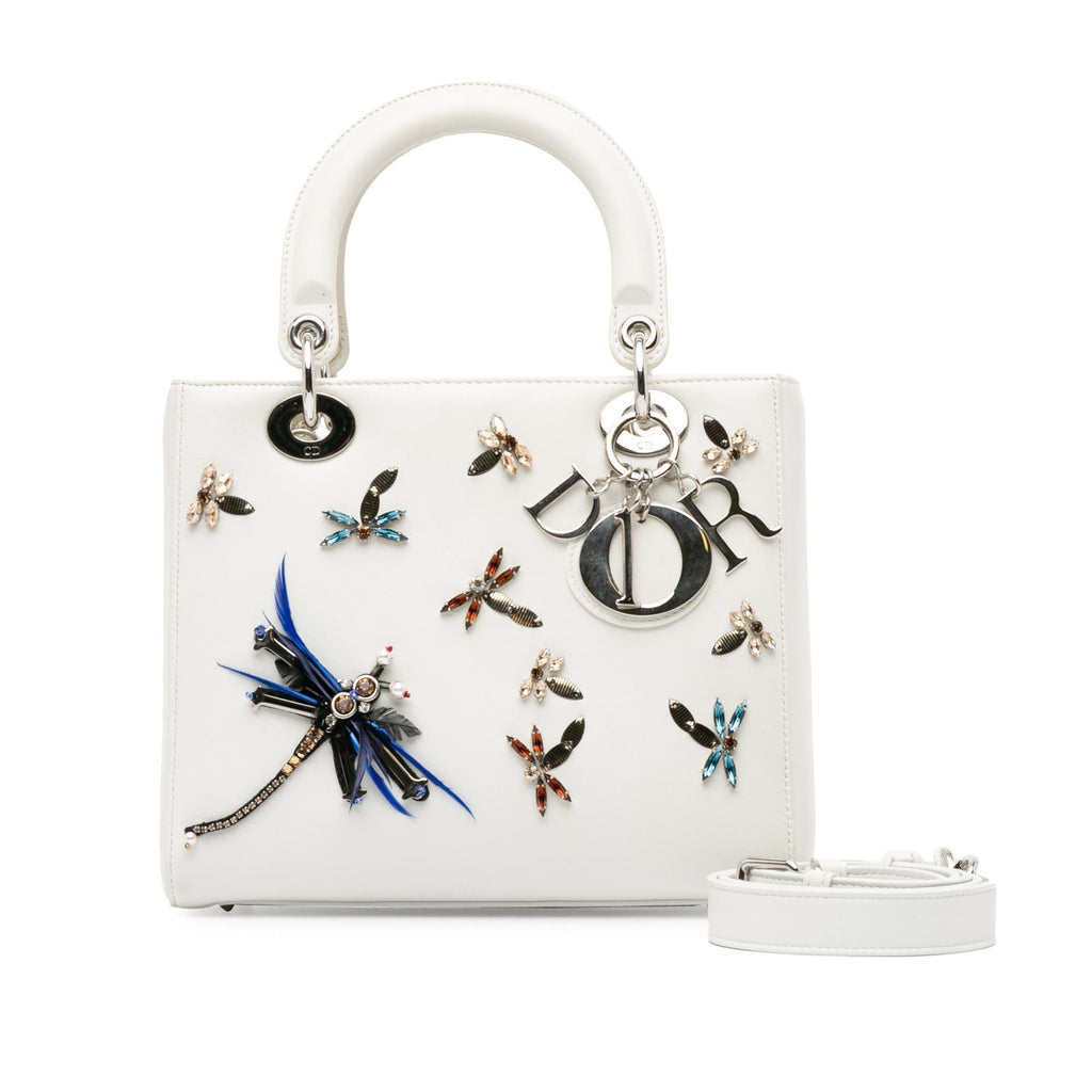 Dior Medium Calfskin Dragonfly Embellished Lady Dior (SHG-XVLoP4)