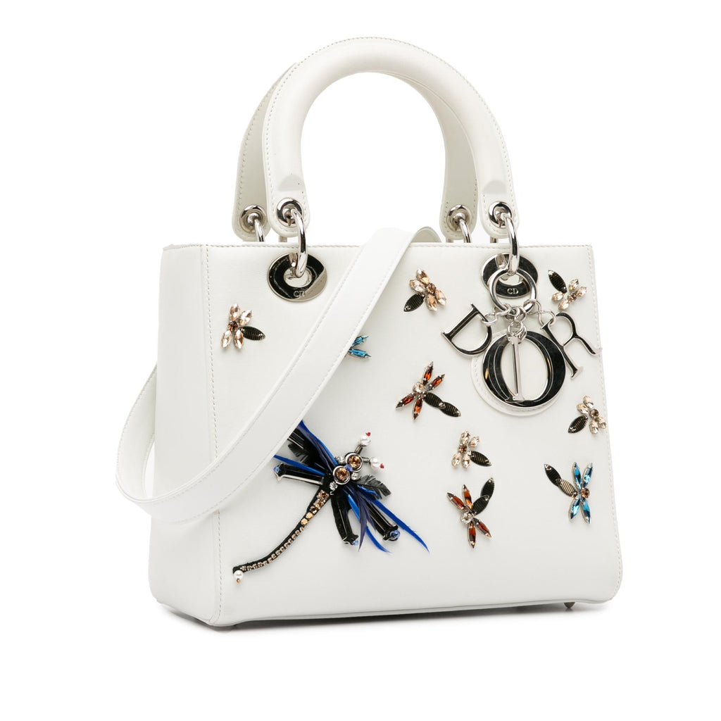 Dior Medium Calfskin Dragonfly Embellished Lady Dior (SHG-XVLoP4)