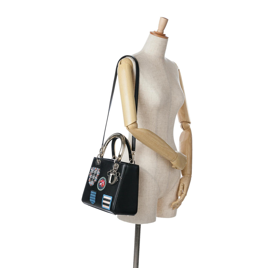 Dior Medium Calfskin Patch Embellished Lady Dior (SHG-ToARgO)