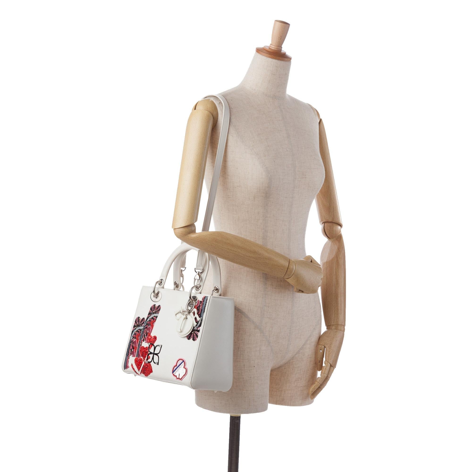 Dior Medium Calfskin Sequin Embellished Lady Dior (SHG-T5mrS0)