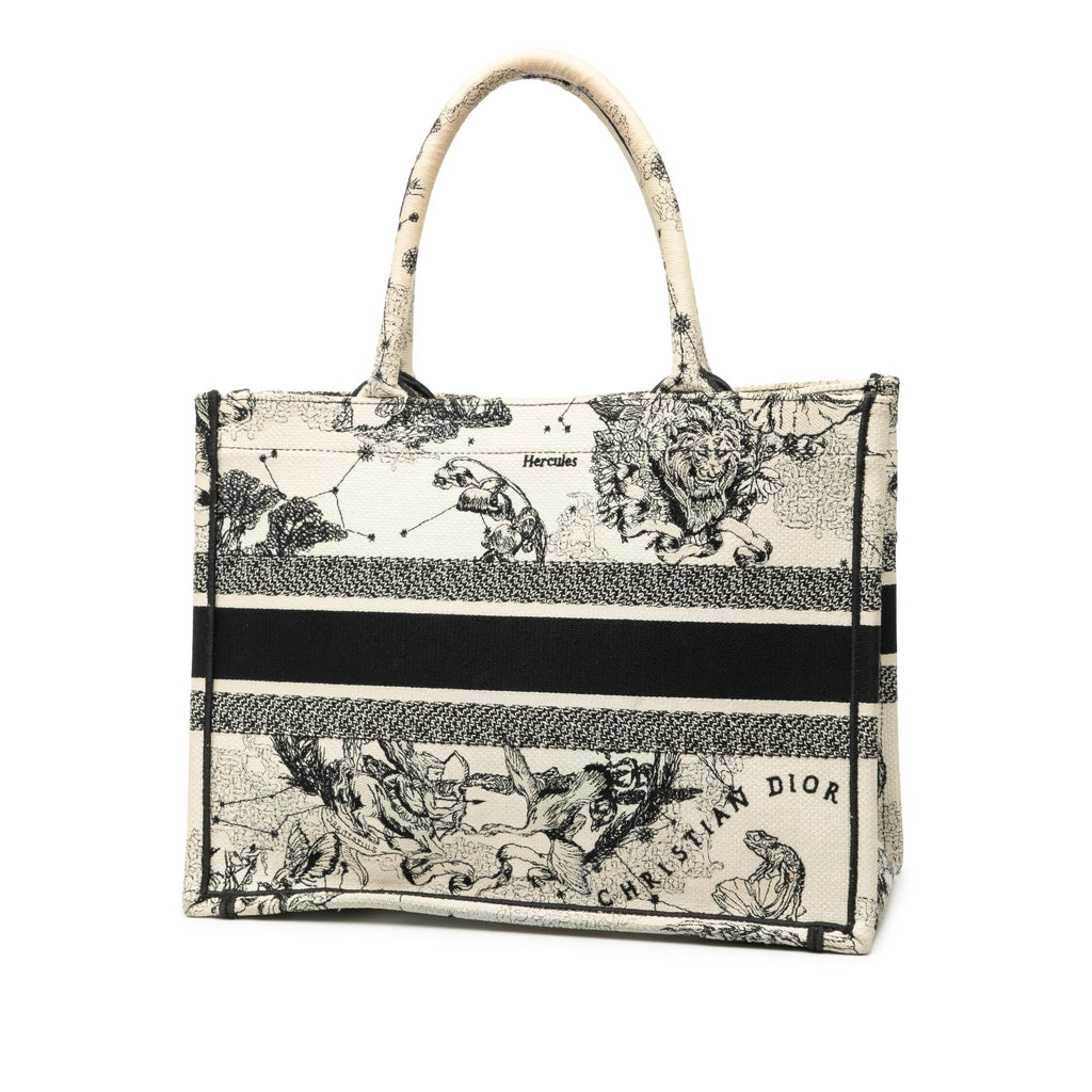 Dior Medium Canvas Embroidered Zodiac Toile De Jouy Book Tote