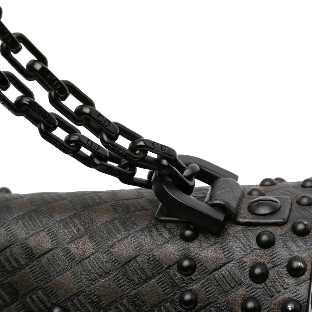 Dior Medium Embossed Calfskin Studded JAdior Chain Flap
