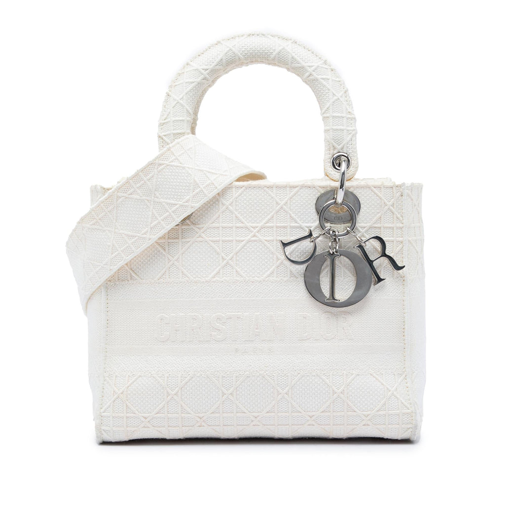 Dior Medium Embroidered Canvas Cannage Lady D Lite