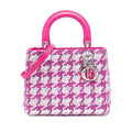 Dior Medium Lambskin And Tweed Lady Dior