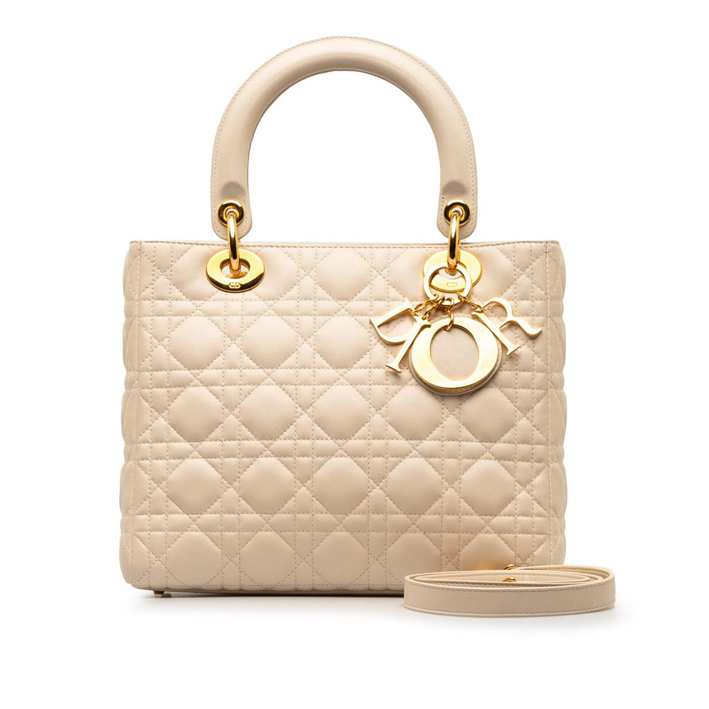 Dior Medium Lambskin Cannage Lady Dior (SHG-CyzxRl)