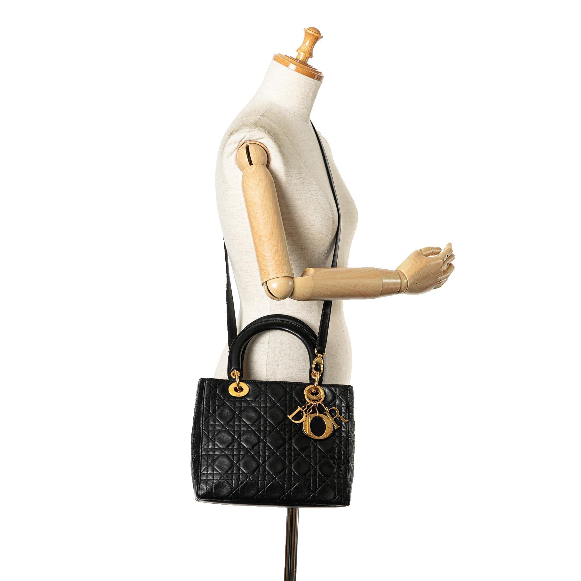 Dior Medium Lambskin Cannage Lady Dior (SHG-4cOwrI)