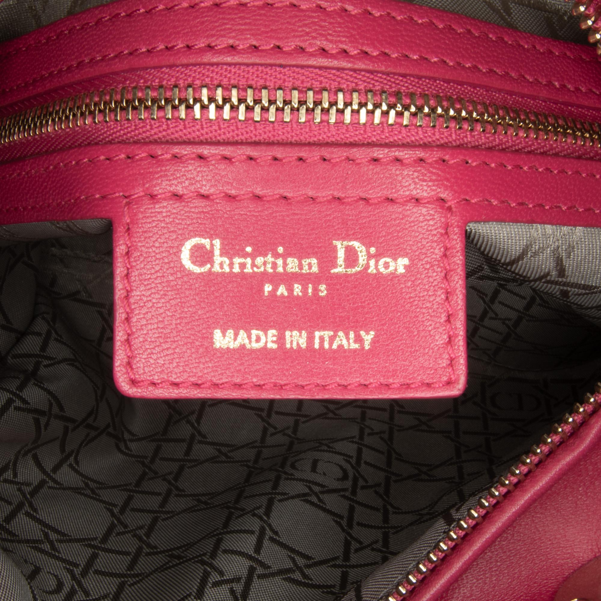 Dior Medium Lambskin Cannage Lady Dior (SHG-HLvJGy)